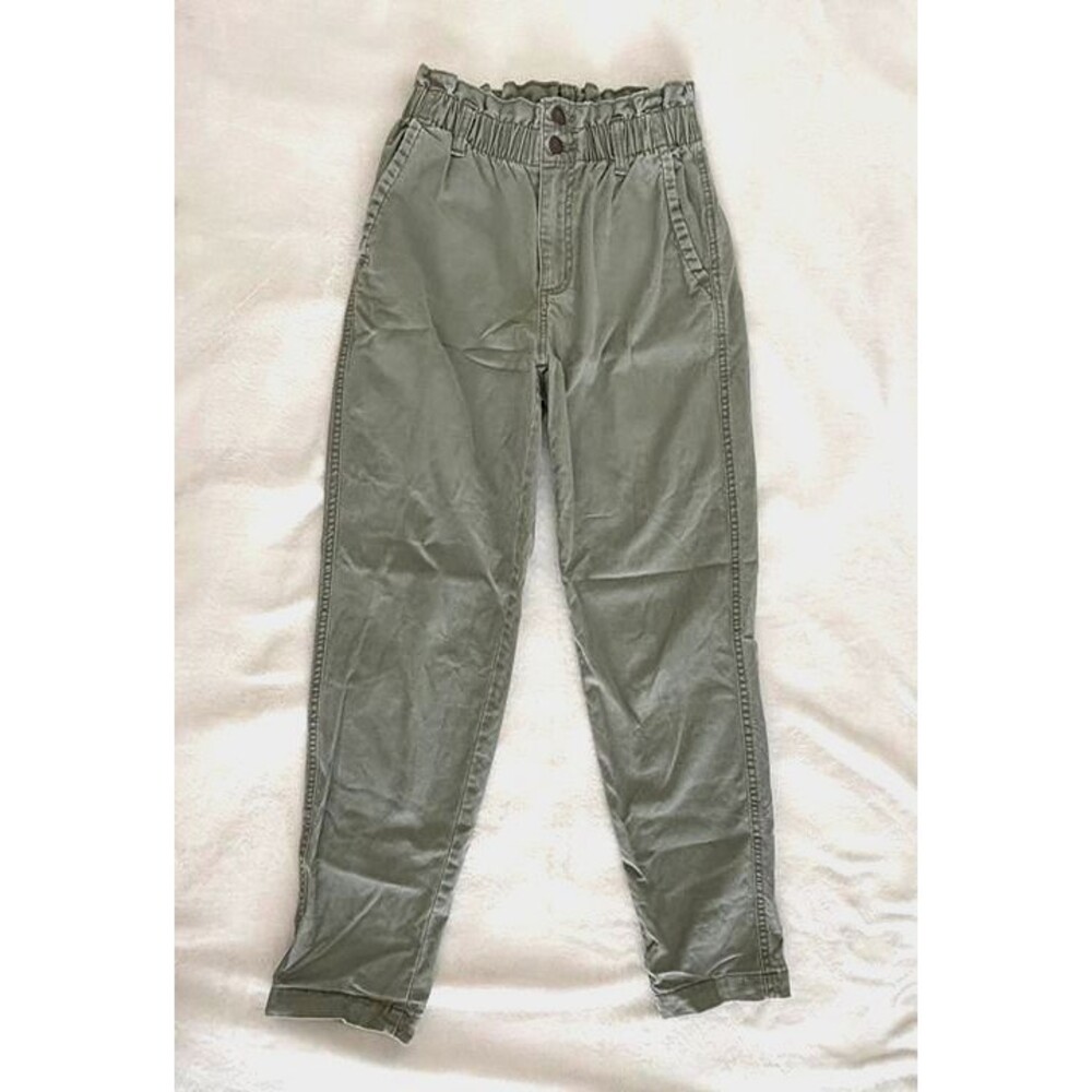 Universal Thread Size 00 Sage Green Paperbag Waist Tapered Pants